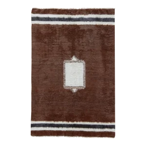 Vintage Turkish Brown Mohair Rug - 4' X 6'2