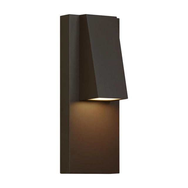 Contemporary Visual Comfort Modern Peak Outdoor Wall LED Bronze For Sale - Image 3 of 3