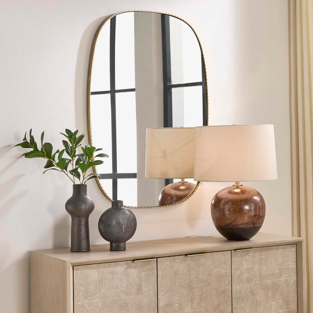 Modern Nidia Antique Gold Mirror For Sale - Image 3 of 6