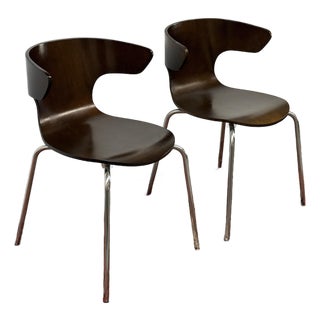 West Elm Mod Wrap Dining Chairs, Pair For Sale