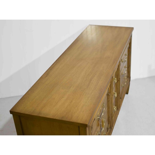 Mid Century Transitional 9-Drawer Dresser With Brass Hardware by Thomasville For Sale - Image 9 of 14