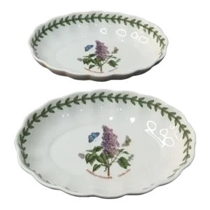 Pair of 1990s Portmeirion Botanic Garden Oval Scalloped Dish