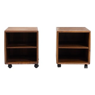 Bedside Tables on Wheels by Fabio Lenci for Bernini, 1960s, Set of 2 For Sale