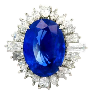 5.56 Carat Ceylon Sapphire Diamond Platinum Ring, Size 5