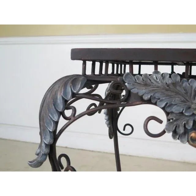 Iron Base W. Embossed Top Occasional Table For Sale - Image 4 of 8