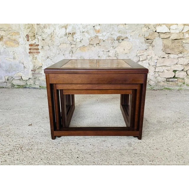 Mid-Century Danish Teak and Ceramic Nesting Tables, 1960s, Set of 3 For Sale - Image 18 of 18