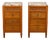 French Art Deco Nightstands in Oak and Marble, 1930s, Set of 2 For Sale