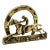 1930's English GIlt Brass Equestrian Letter Rack For Sale
