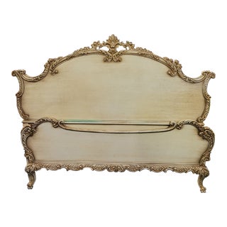 1930s French Whitewash Bed For Sale