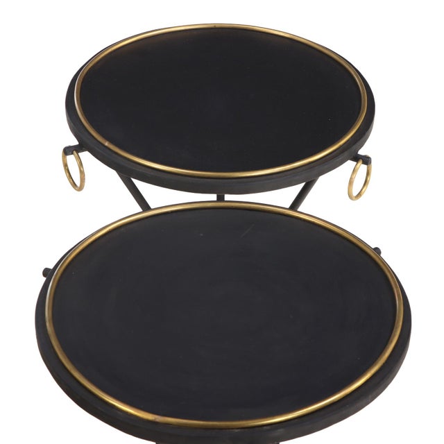 Jean-Michel Frank A Pair of Iron & Bronze Drinks Tables in the Manner of Jean-Michel Frank. Contemporary. For Sale - Image 4 of 5