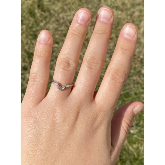 The Anza Vista: Ladies 18K White Gold Angled Diamond Band For Sale - Image 9 of 10