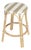 Tobias 24 in. Seat Height Round Rattan Backless Counter Stool, Tan/White Stripe/ Natural Rattan Frame For Sale