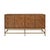 Matthew Izzo Home Ariel Dark Burlwood Four Door Buffet With Acrylic and Antique Brass Door Pulls and Antique Brass Base For Sale - Image 9 of 9
