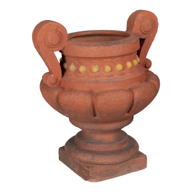 19th Century French Terracotta Garden Urn by Perrusson For Sale