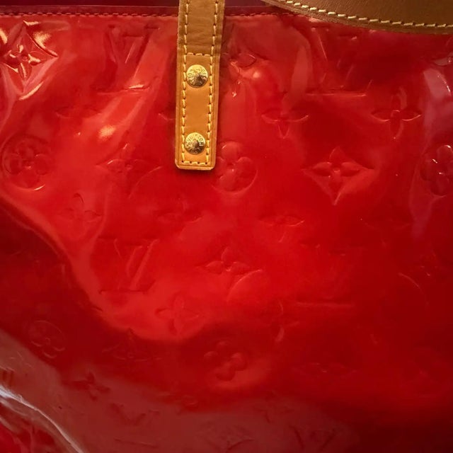 1999 Louis Vuitton Red Vernis Patent Leather Reade Gm Huge Tote-Bag For Sale - Image 10 of 16