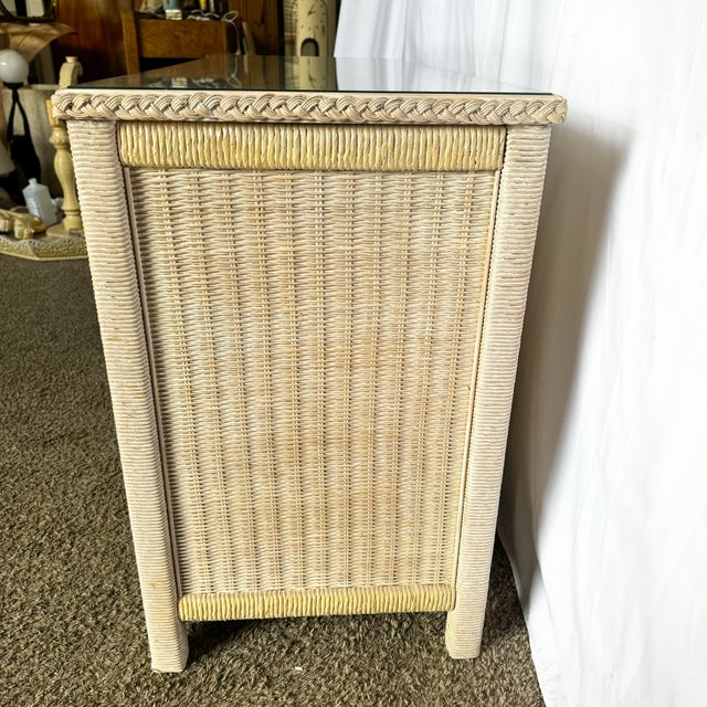 Henry Link Coastal White Washed Henry Link Wicker Dresser by Lexington - 6 Drawers For Sale - Image 4 of 7
