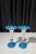 French Blue and White Opaline Glass Vases, Pair For Sale In Baltimore - Image 6 of 8