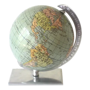 Small Vintage 1950’s Columbus Globe Dr. R Neuse Printed in Germany Aluminum Base