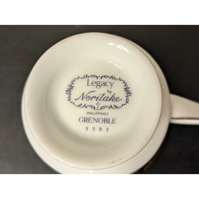 1980s 1980s 8 Sets of Noritake Legacy Grenoble #3392 Teacups and Saucers For Sale - Image 5 of 9