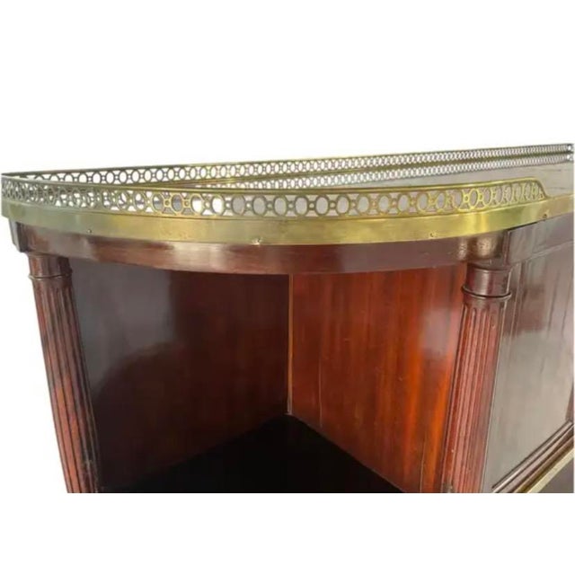 French Mahogany Buffet With Marble Top and Brass Gallery For Sale - Image 15 of 17