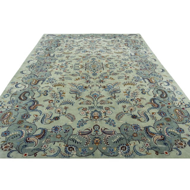 Hand-Knotted Kashan Cork Rug For Sale - Image 4 of 13