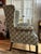 Chippendale Custom Bench-Made Chippendale Cut-Velvet Wingback Armchair – Estate Piece For Sale - Image 3 of 10