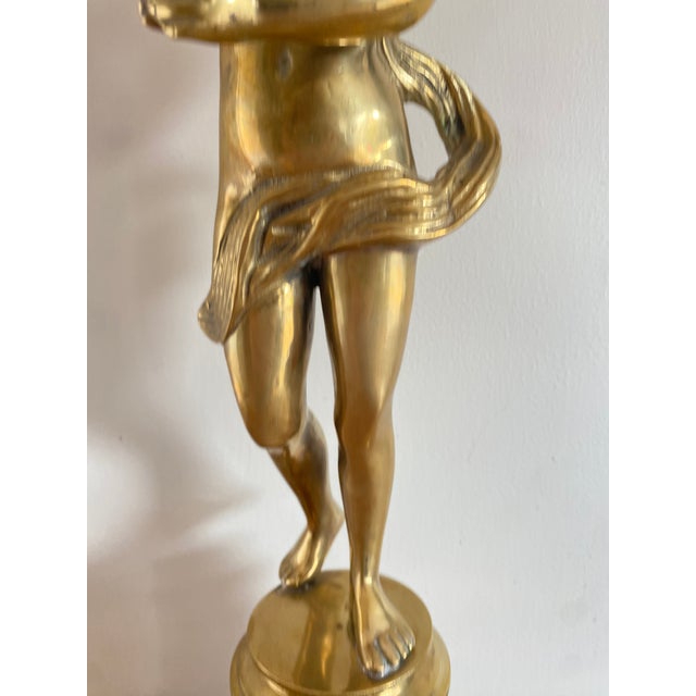 Putti with Torch, Late 19th Century, Gilt Bronze For Sale - Image 9 of 18