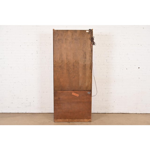 Jack Cartwright for Founders Burl Wood Lighted Bookcase or Bar Cabinet, Circa 1970s For Sale - Image 10 of 11