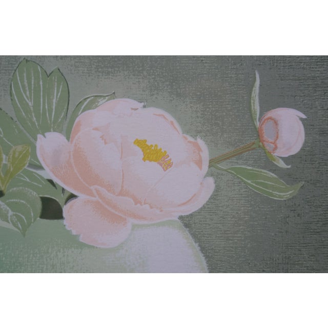 Rosalyn Gale Powell Signed Peony in a Chinese Jar Lithograph Print 27" For Sale - Image 9 of 11
