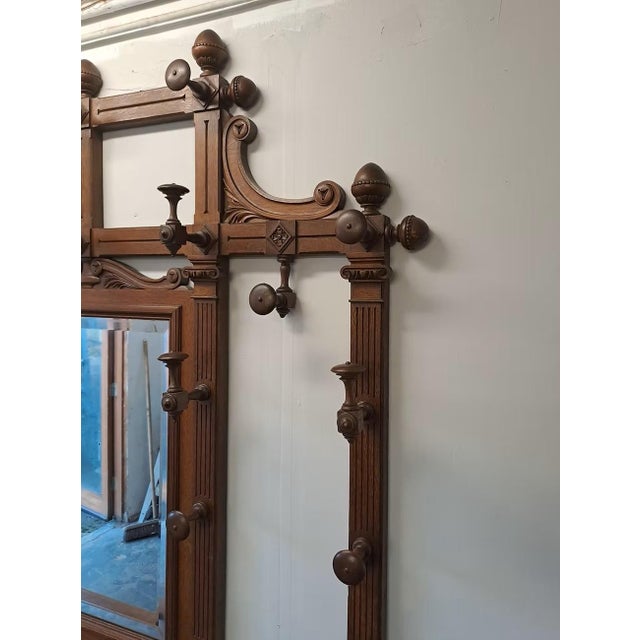 Antique French Oak Hallstand, 1900 For Sale - Image 3 of 5