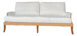 McGuire Rattan White Sofa