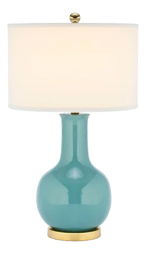 Light Blue Ceramic Table Lamp - 27.5' H