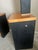 Tan Late 20th Century Postmodern Blond Wood and Black Lacquered Nightstands With Glass Display Shelves - A Pair For Sale - Image 8 of 12