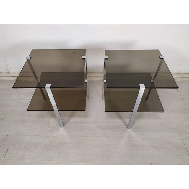 Vintage Glass Sofa Tables, 1970s, Set of 2 For Sale - Image 6 of 18