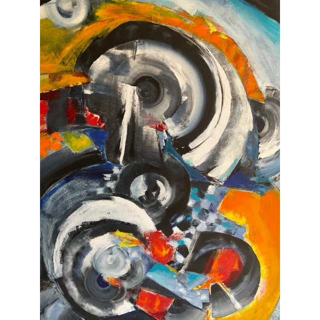 Sonia Delaunay Style Cubist Art Composition Painting by Heidi Melano For Sale - Image 11 of 11