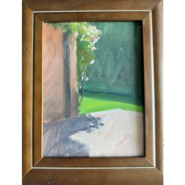 Wood 2025 Original Julian Merrow-Smith Provence Landscape “Shade and Roses”, Framed For Sale - Image 7 of 10