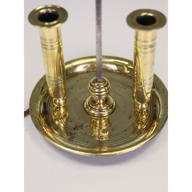 Antique French Brass Two-Light Bouillotte Lamp with Tôle Shade, 1850 For Sale - Image 11 of 18