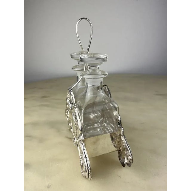 Oil and vinegar set in 800 silver and crystal, Italy, 1990 Intact, never used. Papiccoli signs of time. Regularly stamped...