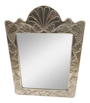 Hand Forged Heavy Aluminum Wall Mirror With Grapes
