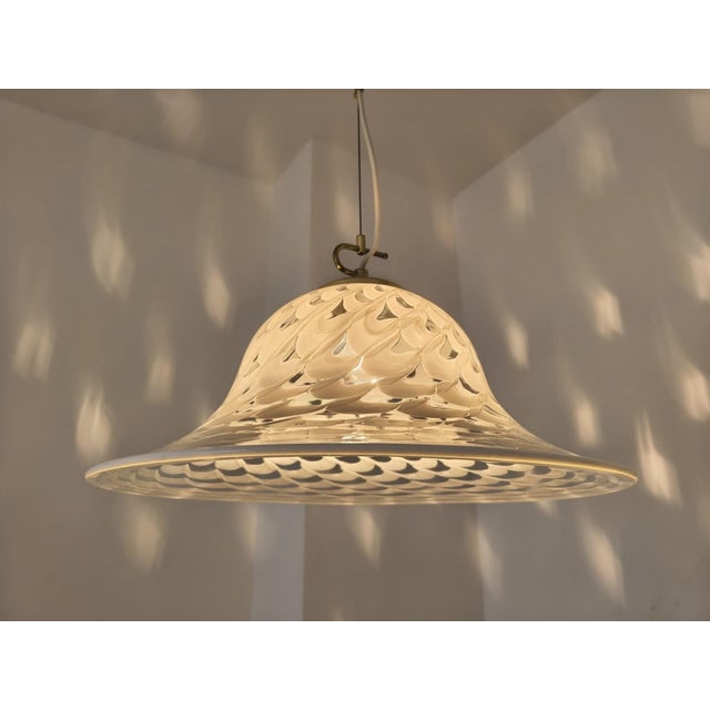 Mid-Century White Art Glass Pendant from Kaiser-Leuchten, Germany, 1970s For Sale - Image 13 of 18