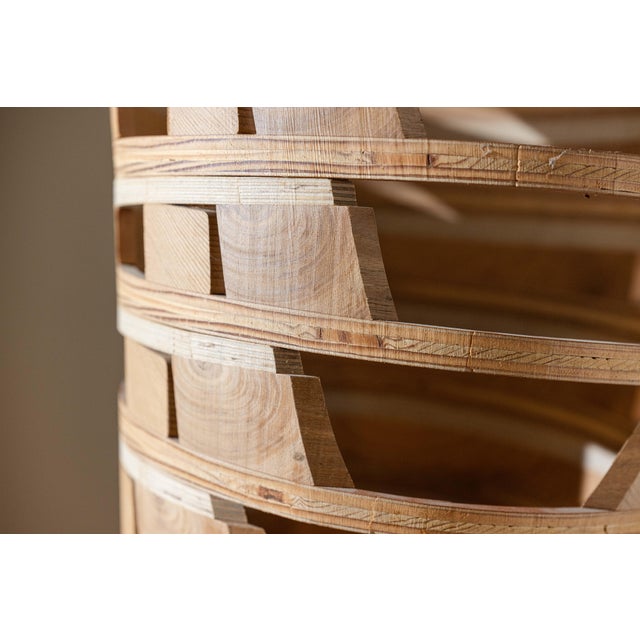 Signed Large Scale David Zimmerman Studio Craft Sculptural 35" Wood Vessel, 2004 For Sale - Image 9 of 11