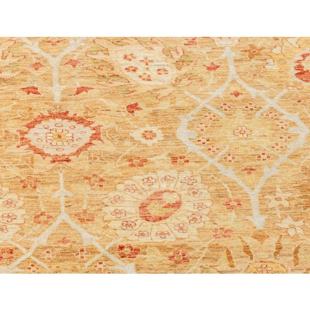 Afghan Tabriz Wool and Silk Carpet 17' 6" X 12' 7" For Sale - Image 4 of 10