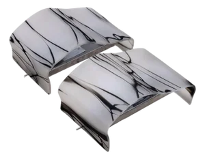 Pair of Italian Sconces with Glass Shades, Mid-20th century