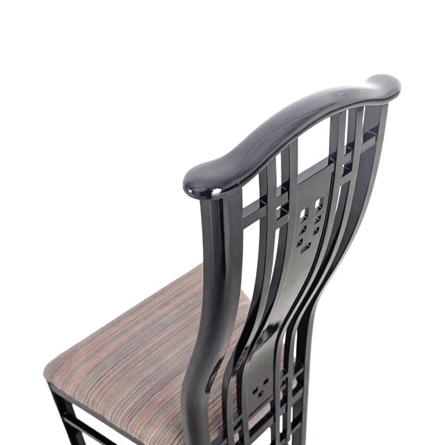 Wood Black Chairs by Umberto Asnago for Giorgetti, Italy, Set of 3 For Sale - Image 7 of 11