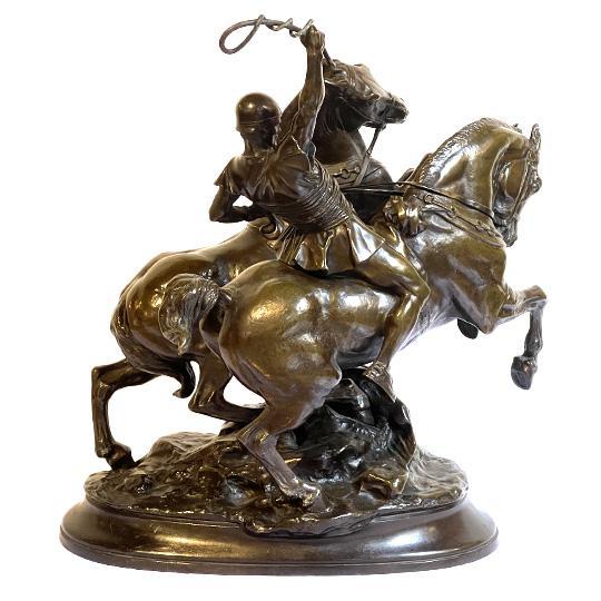 Bronze "Cocher Romain" signed Emmanuel Fremiet (1824 - 1910). This piece is designed in the style of the selected designer...
