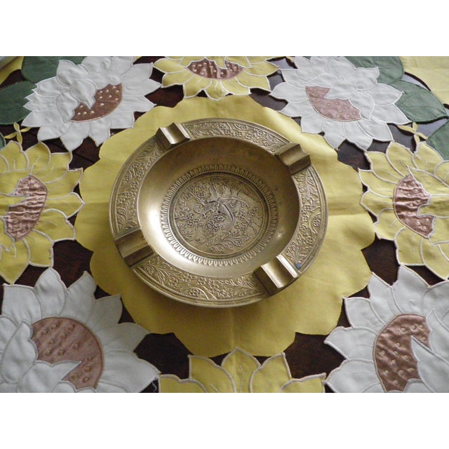 Large Brass Ashtray with Decorations, 1950s For Sale - Image 3 of 18
