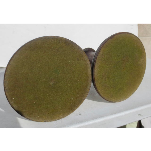English Arts and Crafts Oak Candlesticks- A Pair of 2 For Sale - Image 4 of 10