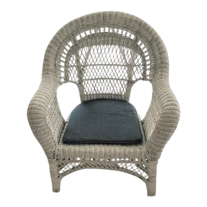1960s Vintage Mid Century Large White Wicker Armchair
