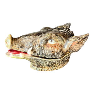 Portuguese Majolica Boar’s Head Tureen, Circa 1900