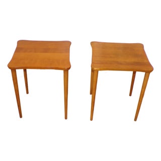 Vintage Pair Mid Century Clover End Side Tables Nightstands Plant Stands For Sale